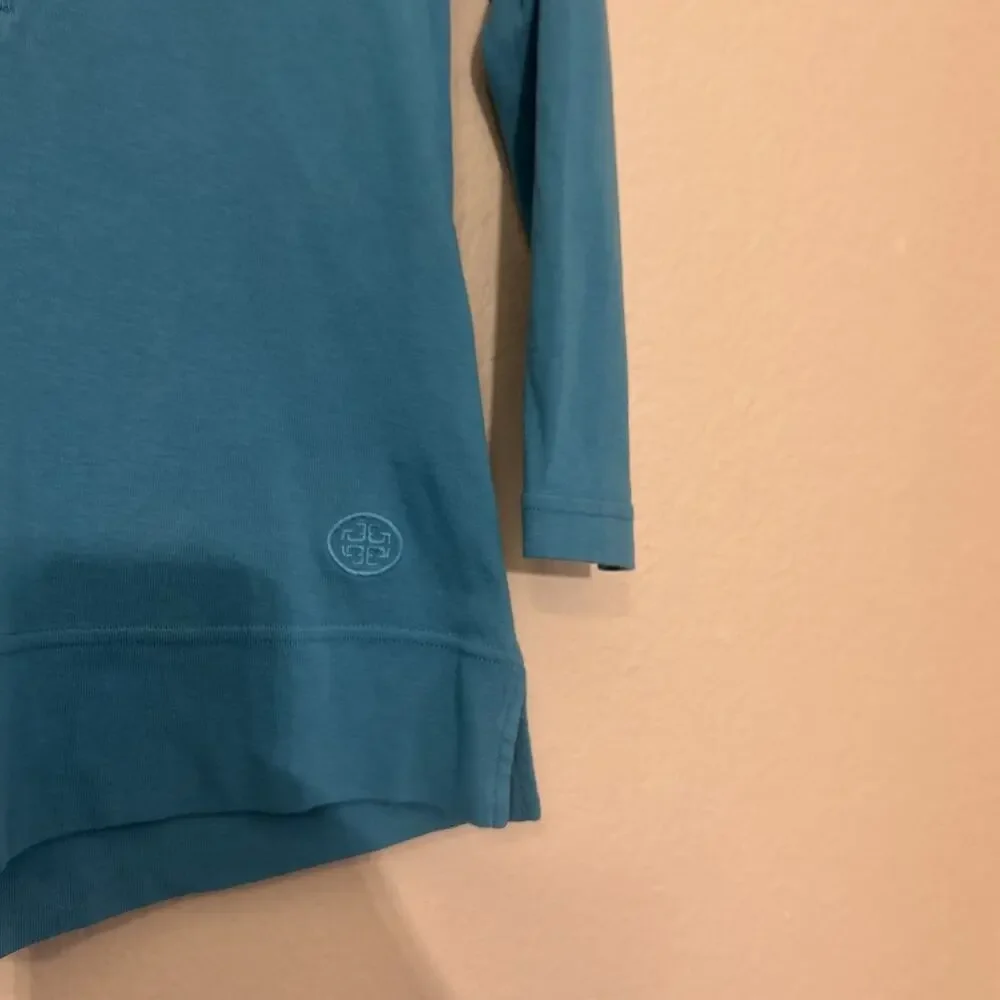 Tory Burch Top Women small Polo Three Quarter Sleeve Button Front Casual Knit
